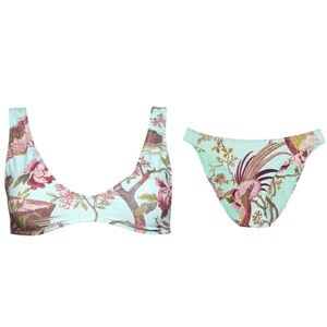🔥NWT (SET) SKIMS x Roberto Cavalli Plunge Bikini Top & Dipped Bikini FAGIANELLA